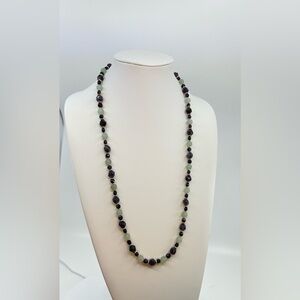 NIB Handmade Amethyst Necklace February Birthstone with Amazonite Accents